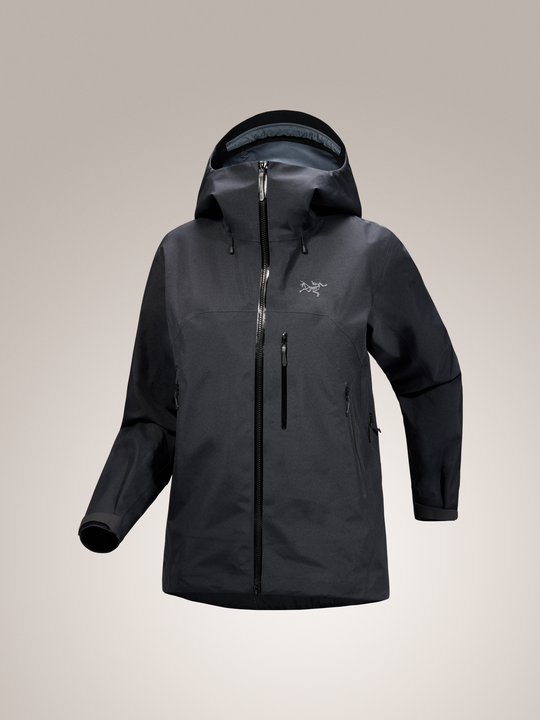 Arc'teryx Beta SV Women's GORE-TEX PRO ePE jacket in dark grey with WaterTight zippers.