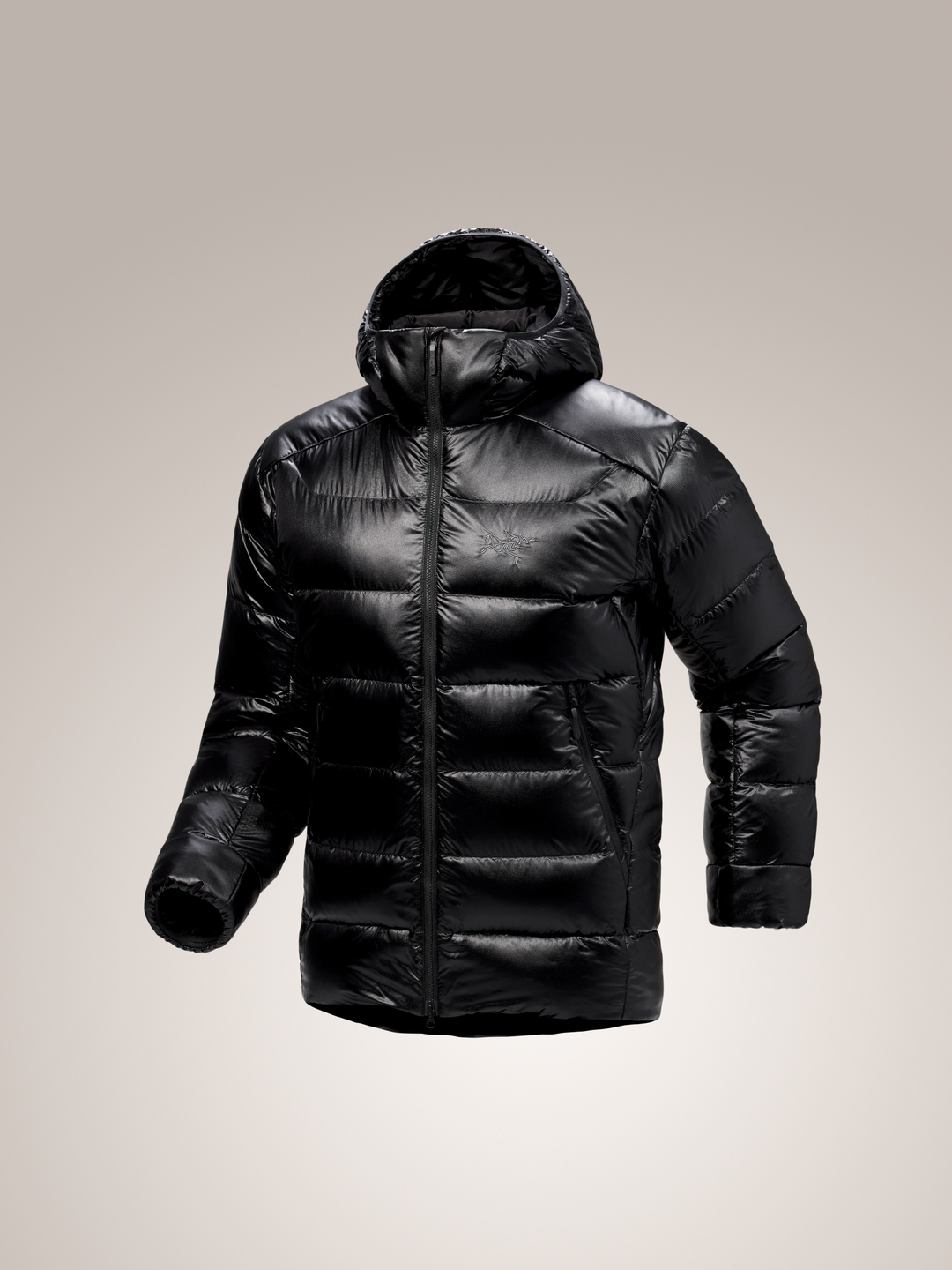 Black Arc'teryx Cerium SV men's puffer hooded jacket
