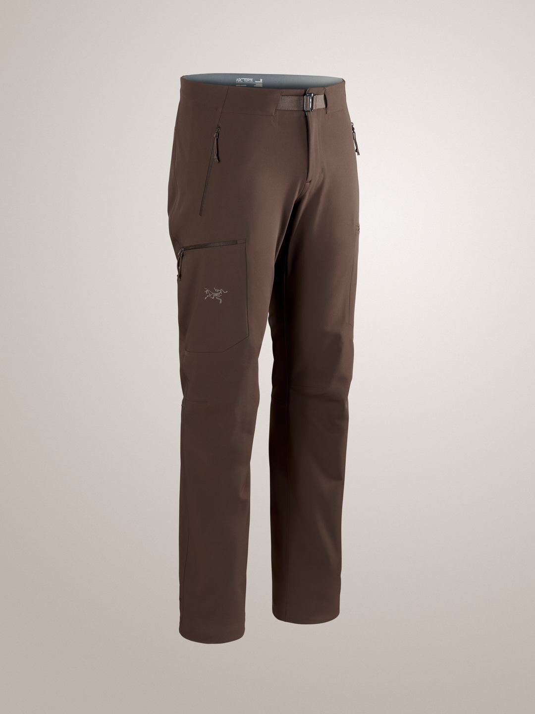 Carob brown Arc'teryx Gamma MX men's pant on gray background