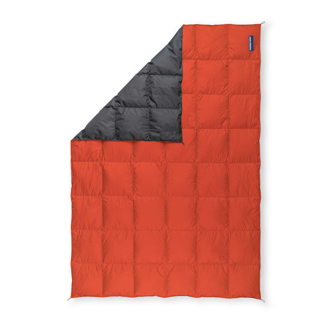 Feathered Friends-Limited Edition Upcycled Lightweight Down Blanket-Orange Red / Black-Upcycled Down Blanket