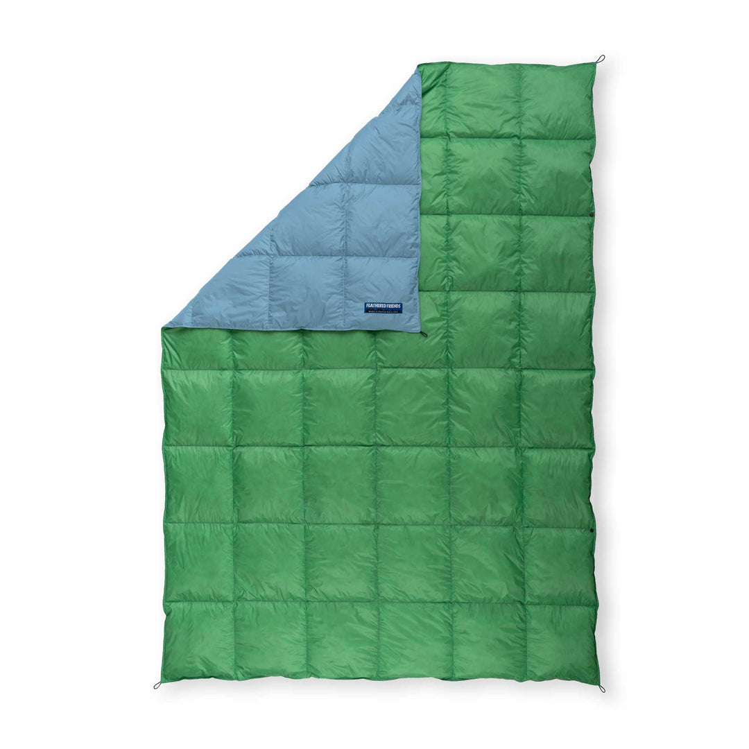 Feathered Friends-Limited Edition Upcycled Lightweight Down Blanket-Upcycled Down Blanket-Shamrock / Light Blue-