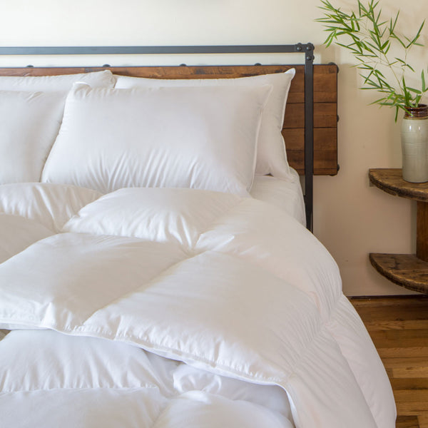 Down comforter and pillow