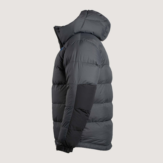 Feathered Friends Khumbu Parka Iron Gray studio photo side view