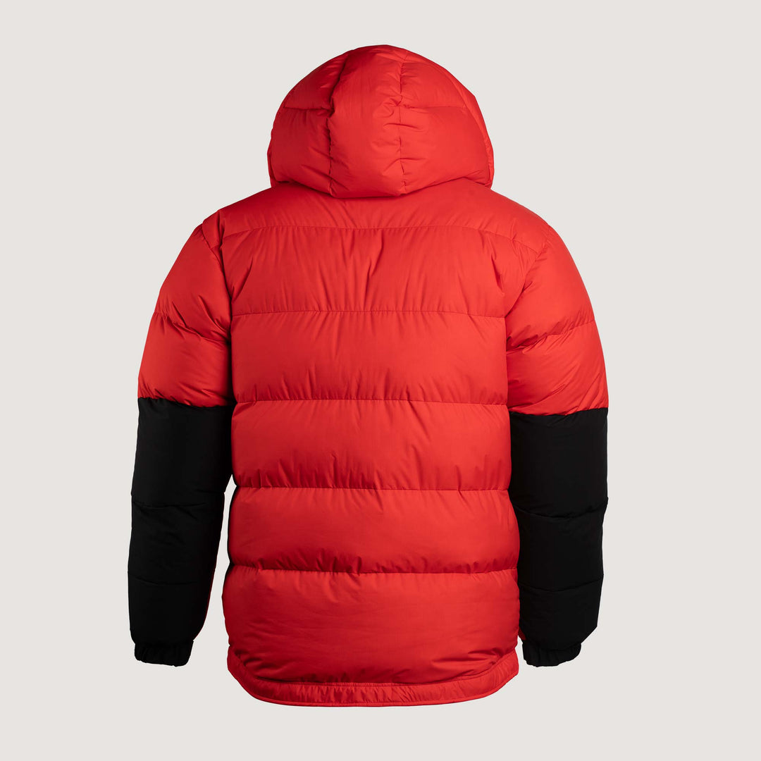 Feathered Friends Khumbu Parka Red Pepper studio photo view of the back