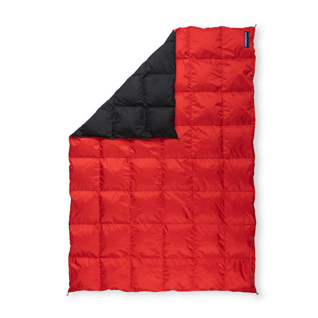 Feathered Friends-Limited Edition Upcycled Water Resistant Down Blanket-Upcycled Down Blanket-Red / Black-