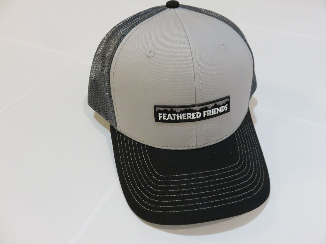 Kam Gear-Feathered Friends Pro Style Trucker Mountain Logo Patch Hat-Clothing-Grey/Black/Charcoal-