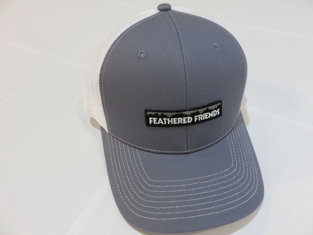Kam Gear-Feathered Friends Pro Style Trucker Mountain Logo Patch Hat-Clothing-Steel Blue/White-