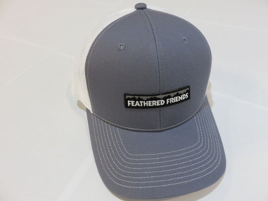 Kam Gear-Feathered Friends Pro Style Trucker Mountain Logo Patch Hat-Clothing-Steel Blue/White-
