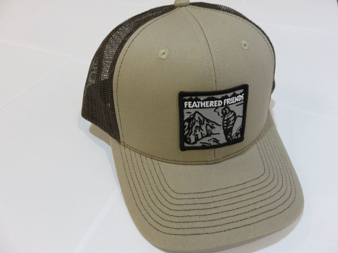 Kam Gear-Feathered Friends Smoking Man Pro Style Trucker Hat-Clothing-Khaki/Brown-