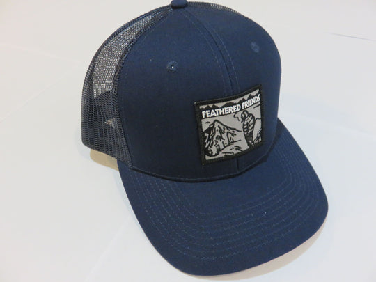 Kam Gear-Feathered Friends Smoking Man Pro Style Trucker Hat-Clothing-Navy/Navy-