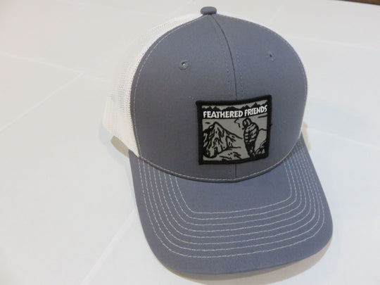Kam Gear-Feathered Friends Smoking Man Pro Style Trucker Hat-Clothing-Steel Blue/White-