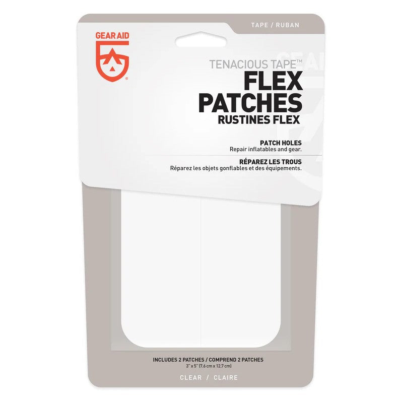 Package of Gear Aid Tenacious Tape Flex Patches on a white background
