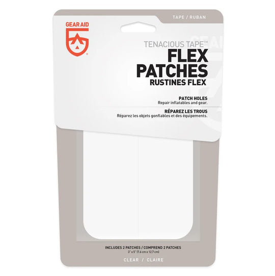 Package of Gear Aid Tenacious Tape Flex Patches on a white background