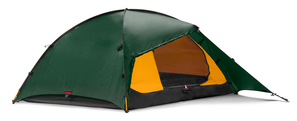 Green Hilleberg Rogen tent on transparent background