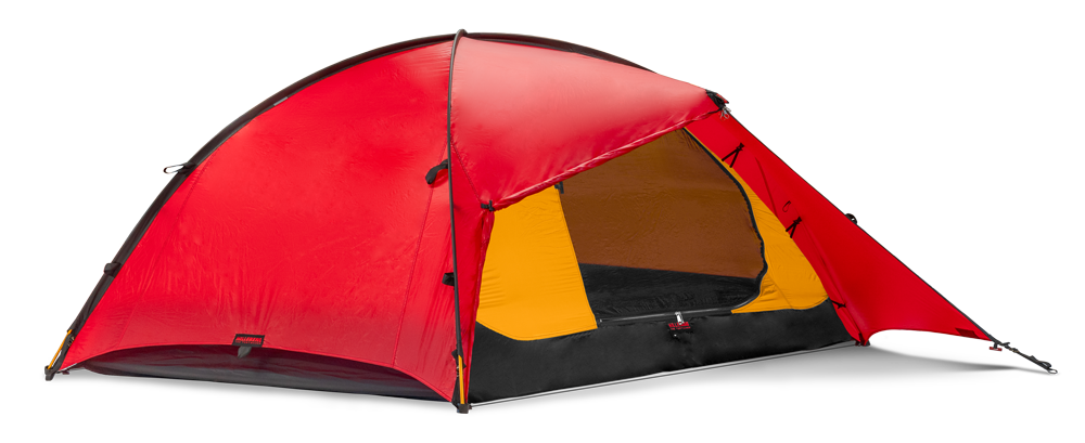 Red Hilleberg Rogen tent on transparent background