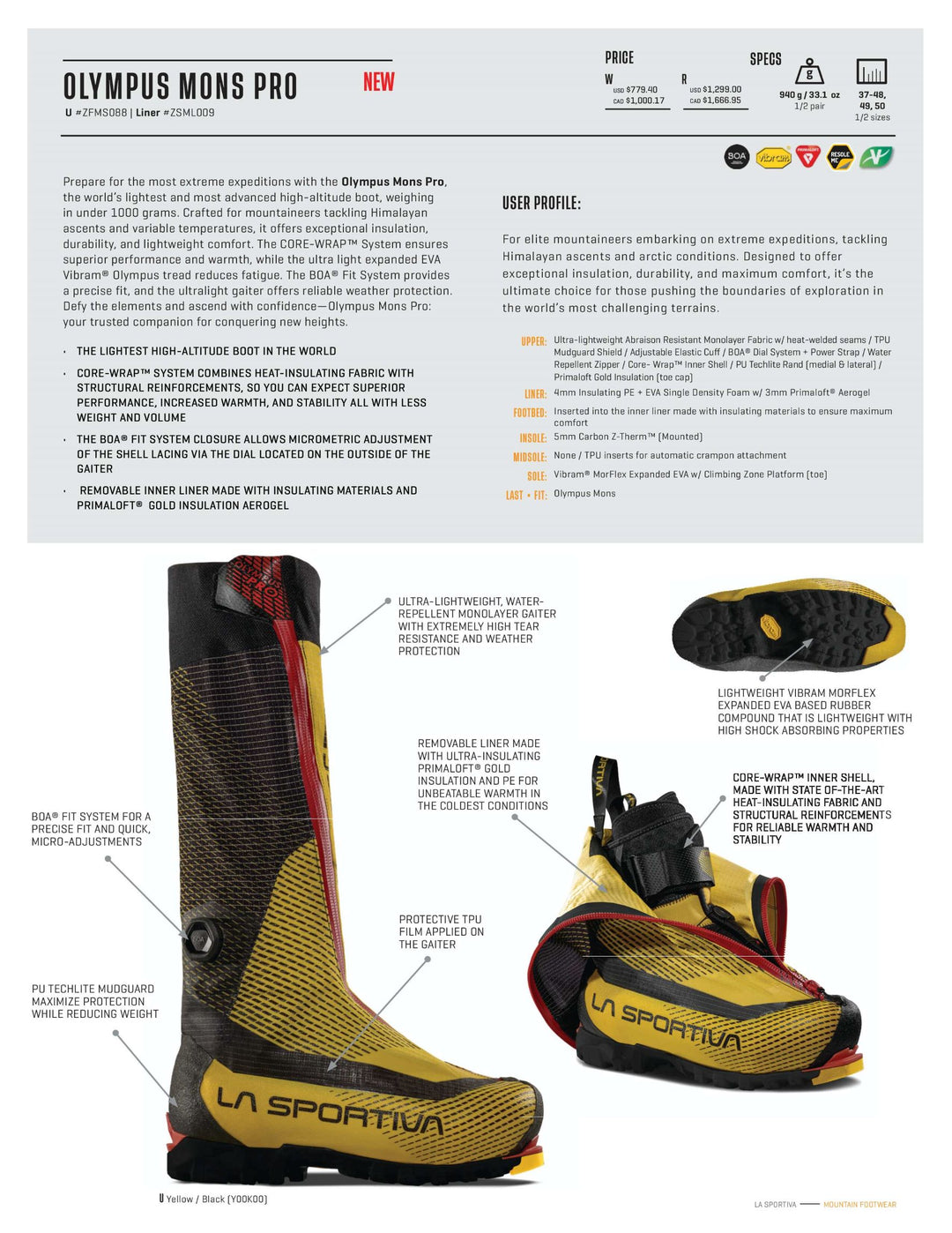 La Sportiva-Olympus Mons Pro-Footwear