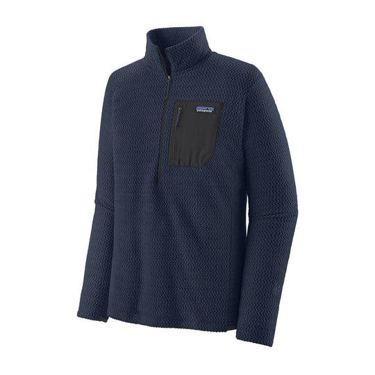 Studio image Patagonia Men's R1 Air Zip Neck top New Navy blue color