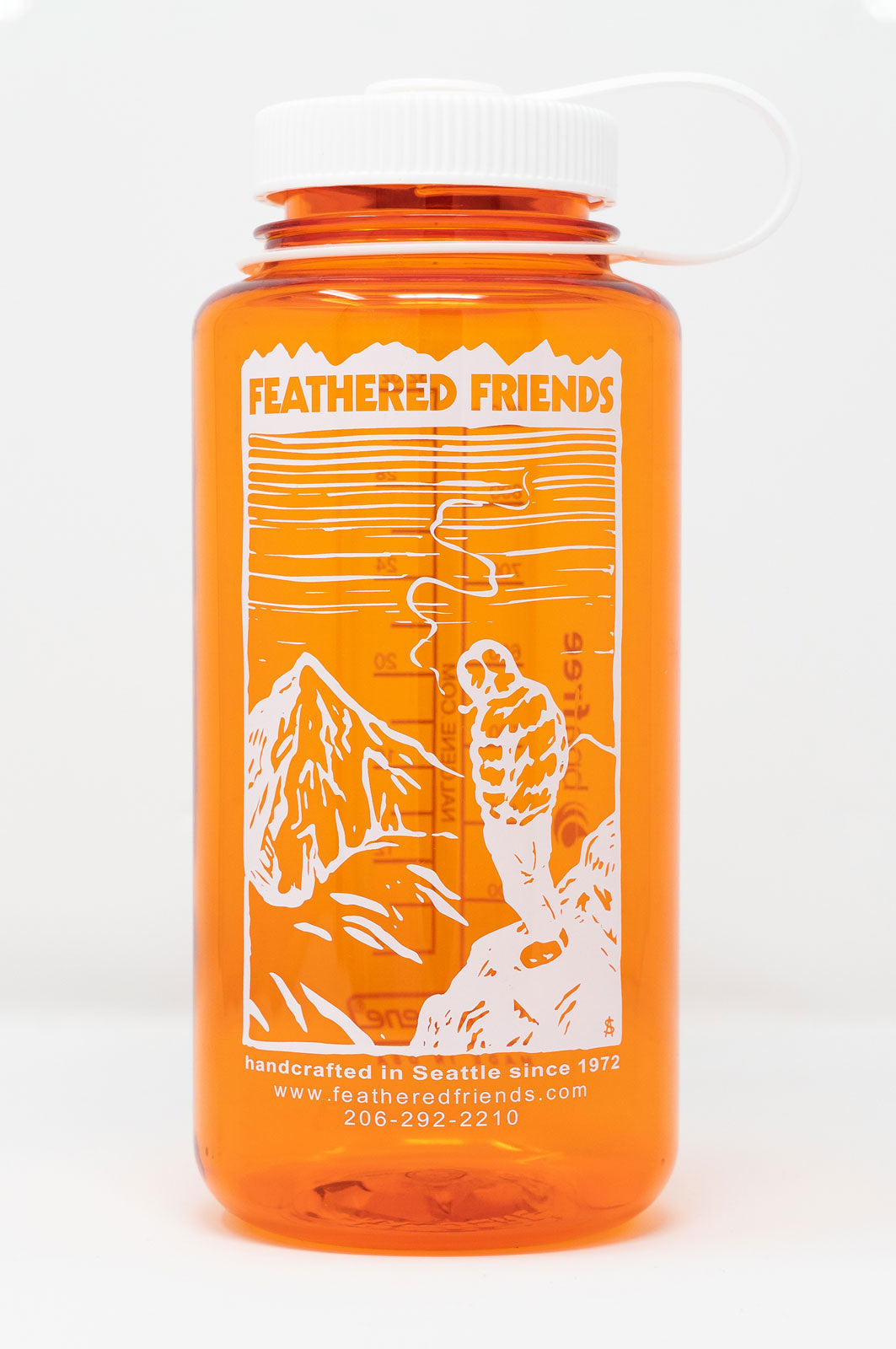 Nalgene-Feathered Friends Nalgene 1L Water Bottle-Backpacking Accessory-Smoker-Orange/wht lid