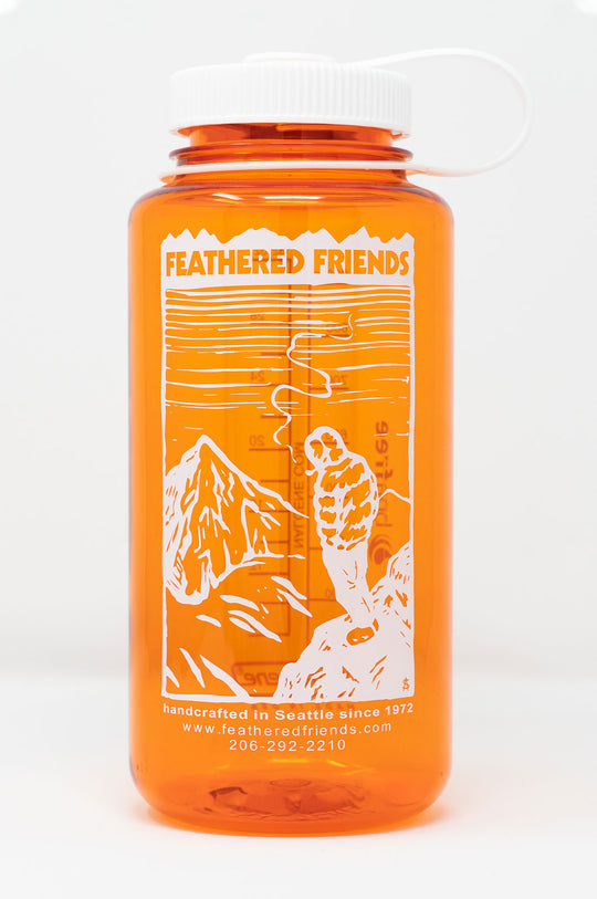 Nalgene-Feathered Friends Nalgene 1L Water Bottle-Backpacking Accessory-Smoker-Orange/wht lid