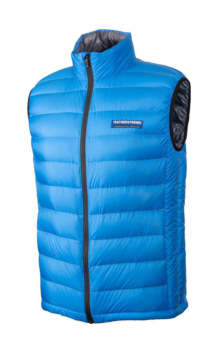 Feathered Friends-Eos Men's Down Vest - Closeout-Down Garment Quantum-XS-Blue Sky