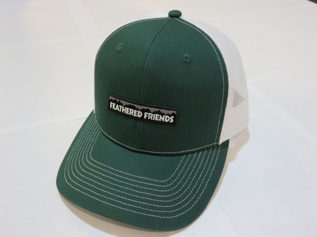 Kam Gear-Feathered Friends Pro Style Trucker Mountain Logo Patch Hat-Clothing-Green/White-