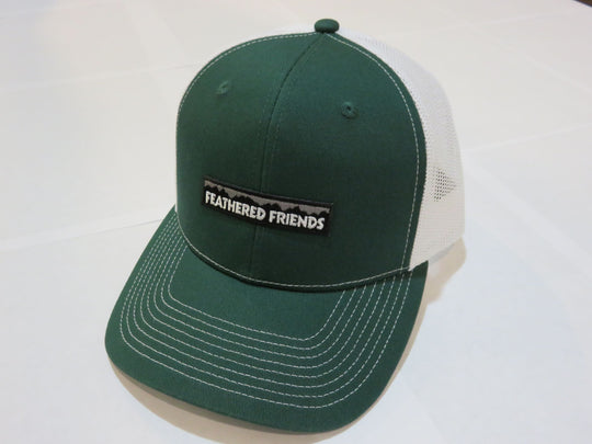 Kam Gear-Feathered Friends Pro Style Trucker Mountain Logo Patch Hat-Clothing-Green/White-