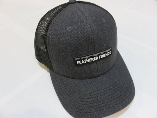 Kam Gear-Feathered Friends Pro Style Trucker Mountain Logo Patch Hat-Clothing-Heather Charocoal/Black-