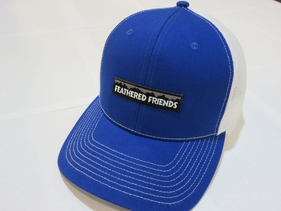 Kam Gear-Feathered Friends Pro Style Trucker Mountain Logo Patch Hat-Clothing-Royal/White-