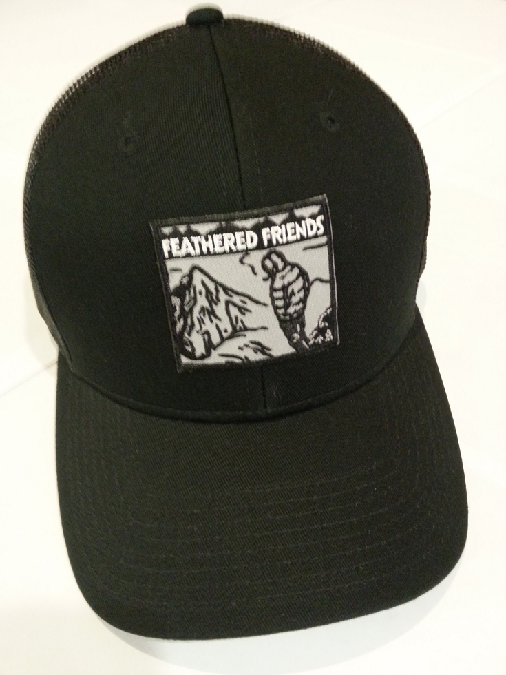Kam Gear-Feathered Friends Smoking Man Pro Style Trucker Hat-Clothing-Black/Black-