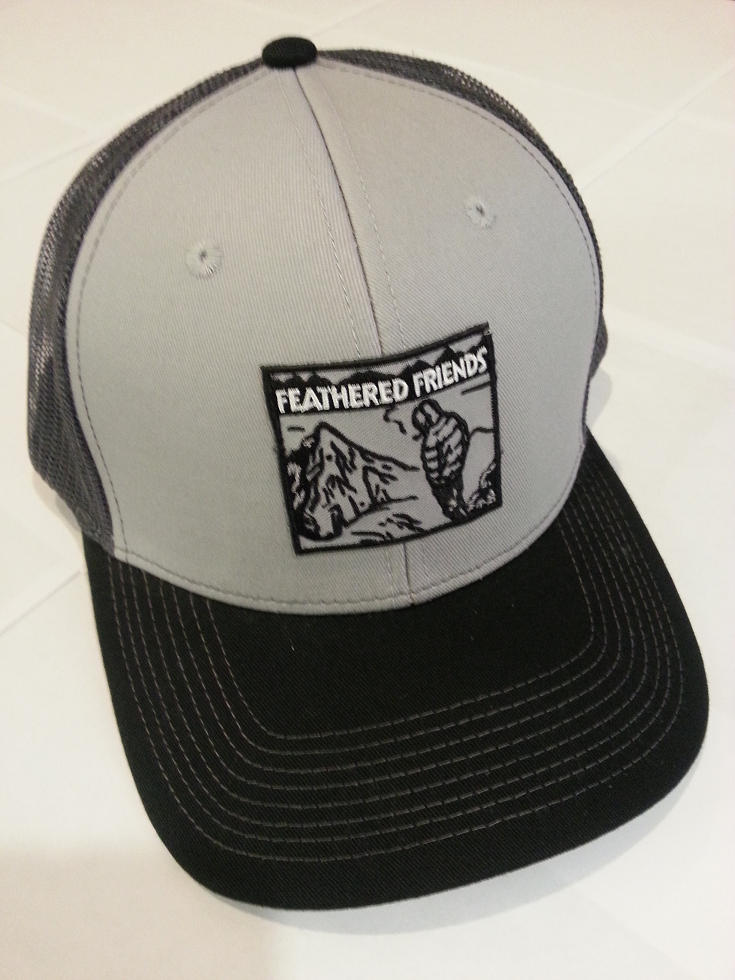 Kam Gear-Feathered Friends Smoking Man Pro Style Trucker Hat-Clothing-Grey/Black/Charcoal-