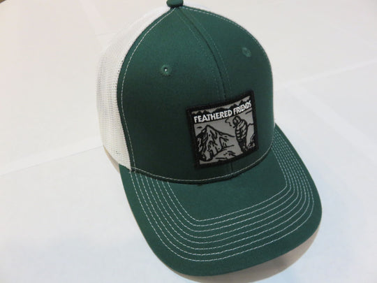 Kam Gear-Feathered Friends Smoking Man Pro Style Trucker Hat-Clothing-Green/White-
