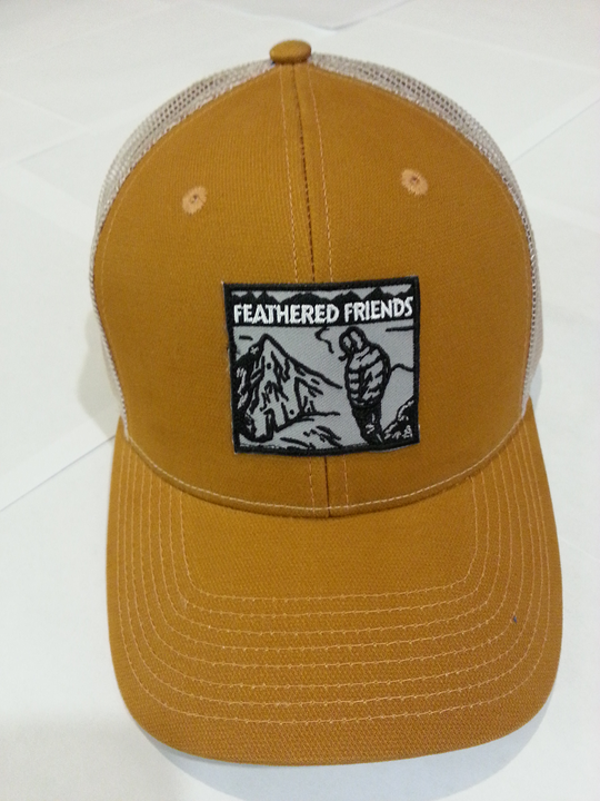 Kam Gear-Feathered Friends Smoking Man Pro Style Trucker Hat-Clothing-Honey/Khaki-