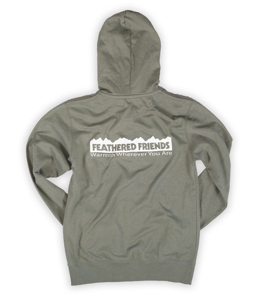 FF Logo Accessories-Feathered Friends Zippered Hooded Sweatshirt-Clothing-