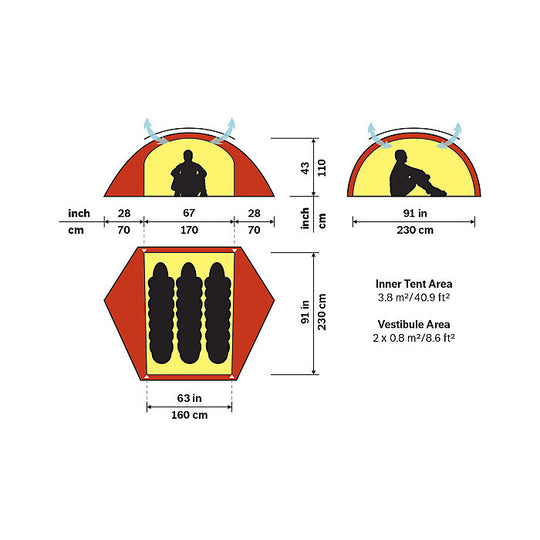 Hilleberg-Allak 3 Person Tent-Backpacking Tent-