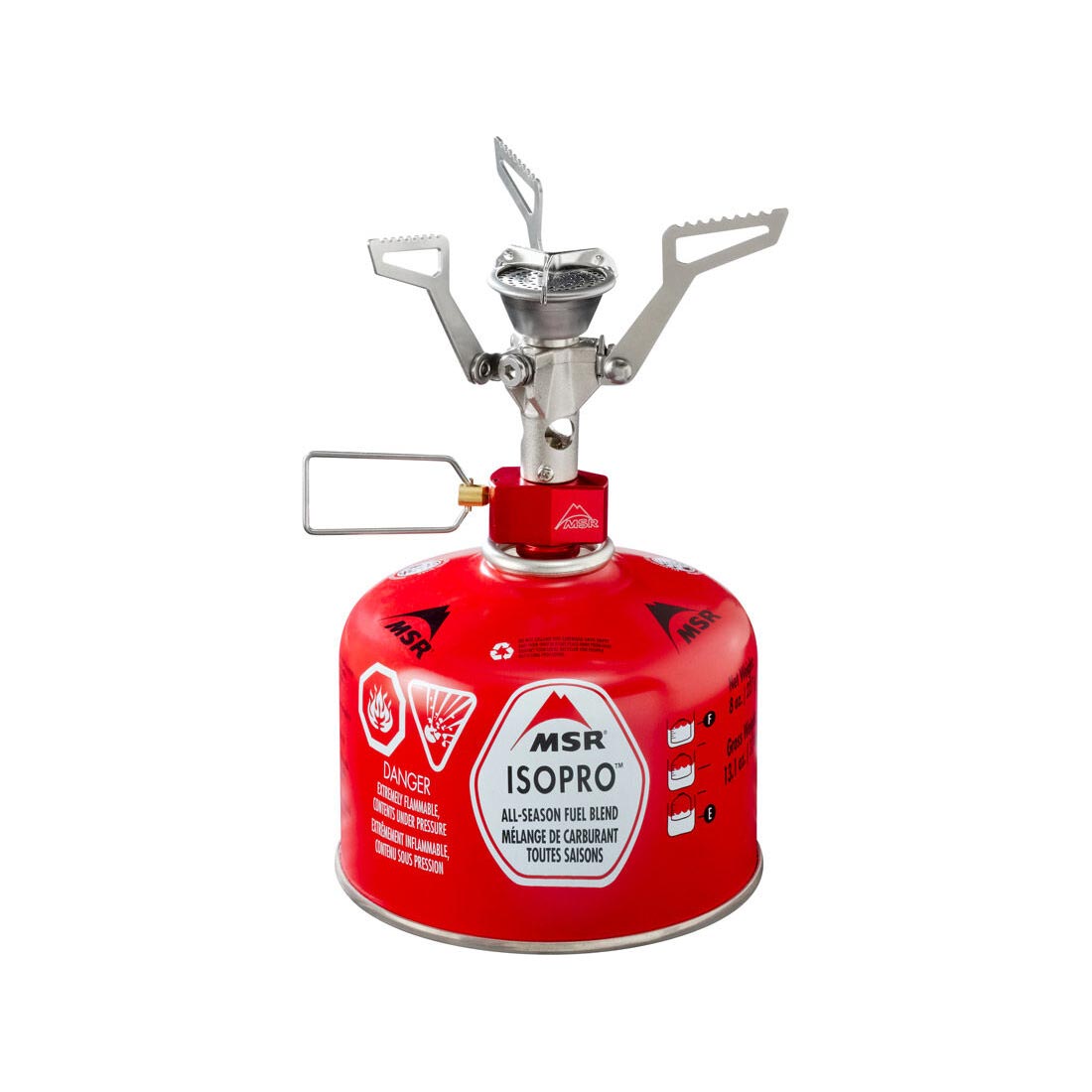 Studio image MSR PocketRocket 2 stove on fuel canister